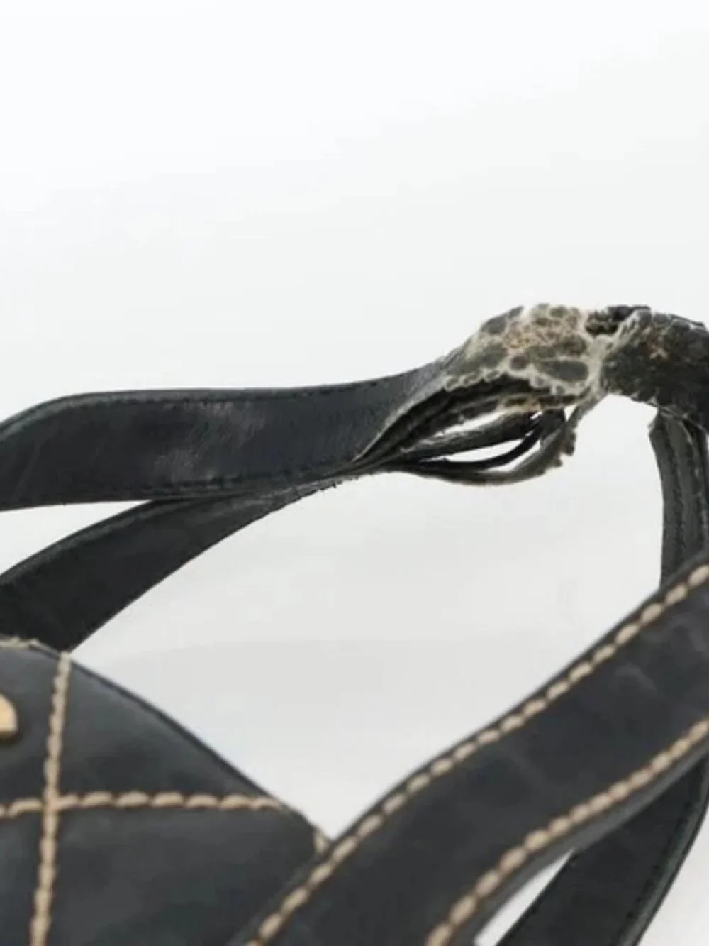 CHANEL Matelasse Wild stitch Tote Bag Leather Black Gold CC Auth AMZ509